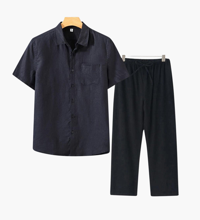 Стара Пара Линена Комбинация с Къс Ръкав