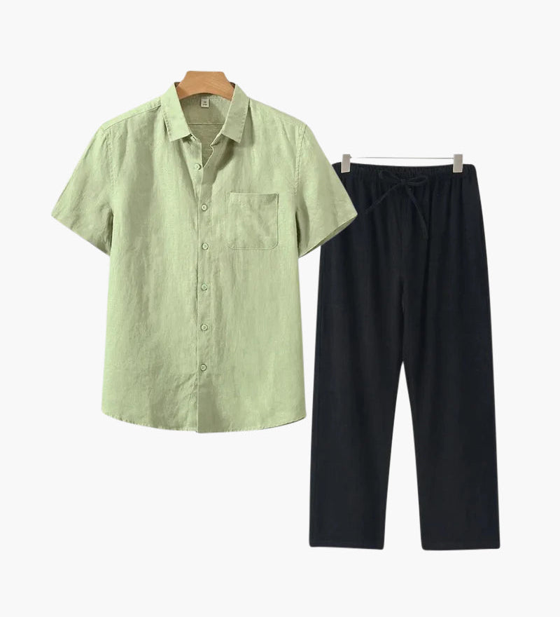 Стара Пара Линена Комбинация с Къс Ръкав