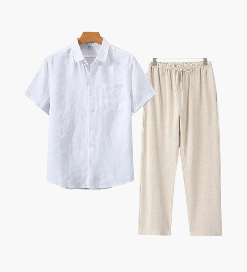 Стара Пара Линена Комбинация с Къс Ръкав