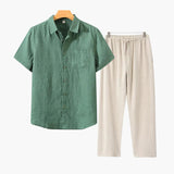 Стара Пара Линена Комбинация с Къс Ръкав