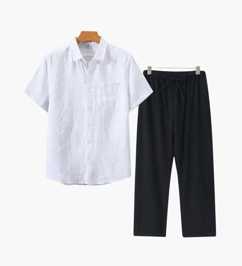 Стара Пара Линена Комбинация с Къс Ръкав