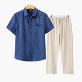 Стара Пара Линена Комбинация с Къс Ръкав