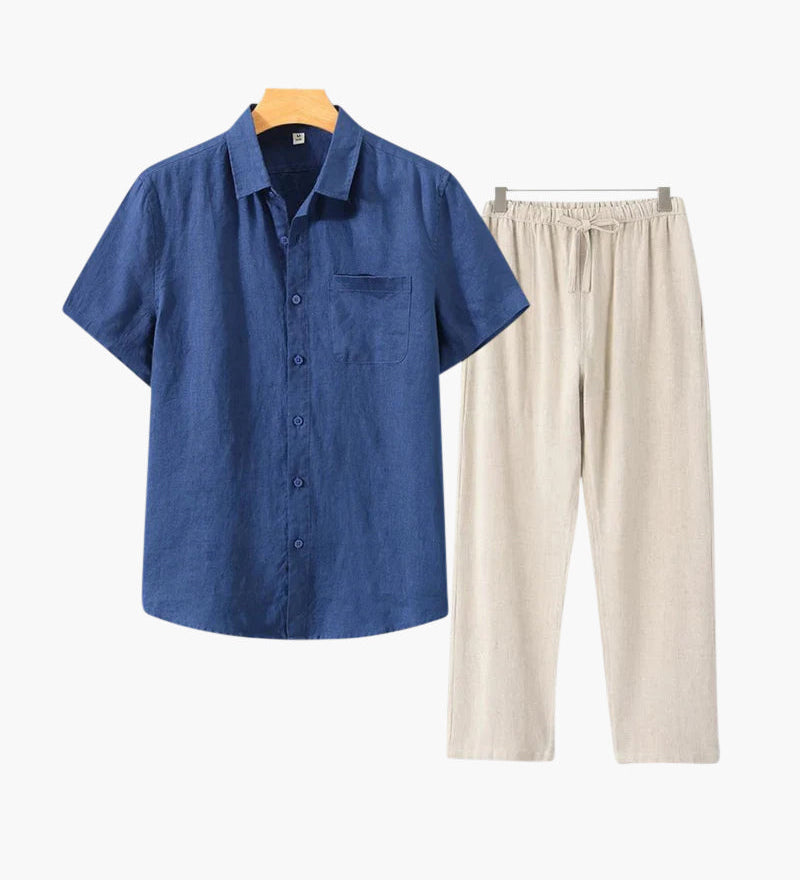 Стара Пара Линена Комбинация с Къс Ръкав