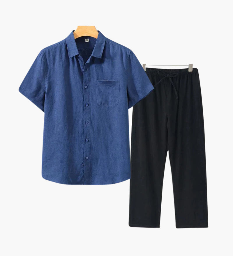 Стара Пара Линена Комбинация с Къс Ръкав