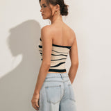 Two-Tone Waves Tube Knit Top