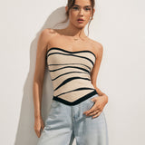 Two-Tone Waves Tube Knit Top