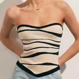 Two-Tone Waves Tube Knit Top