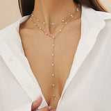 Ръчно изработено златисто necklace с перли