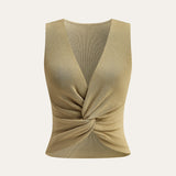 Knit Twist-Front Tank Top