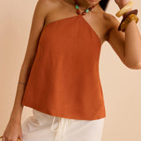 Linen & Cotton Halter Top