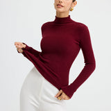Slim Fit Mock Neck Ribbed Knit Top