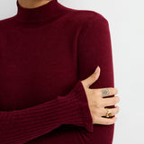 Slim Fit Mock Neck Ribbed Knit Top