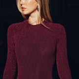 Безгръбна макси рокля Bodycon с блестяща плетена материя