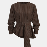Райе с асиметричен дизайн блуза