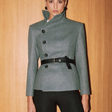 Безколанно асиметрично късо палто