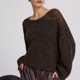 Sheer Paneled Mohair Knit Sweater