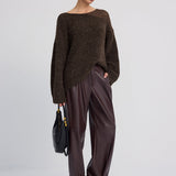 Sheer Paneled Mohair Knit Sweater