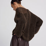 Sheer Paneled Mohair Knit Sweater