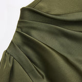 Satin Cowl-Neck Long Sleeve Blouse