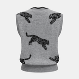 Жилетка с тигров принт и контрастен кант