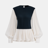 Блуза с цветови блокове