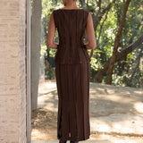 Seam-Detail Peplum Sleeveless Top