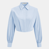 Wide-Shoulder Cropped Shirt