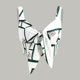 Топ с предно завързване и набръчкана пола
