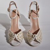 Сандали Cyrix Pearl Strap в кайсиев нюанс