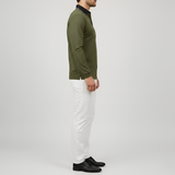 Мъжко памучно поло с дълги ръкави и slim fit кройка