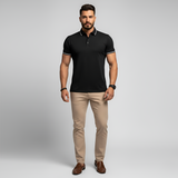 Мъжка къс ръкав поло тениска от памук – slim fit