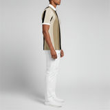 Мъжка поло тениска с цип – къс ръкав, slim fit, райета