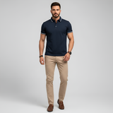Мъжка къс ръкав поло тениска от памук – slim fit