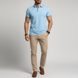 Мъжка къс ръкав поло тениска от памук – slim fit