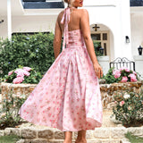 Цветна халтерна рокля Bodycon