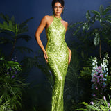 Макси рокля с пайети Lajita и деколте