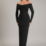 Рокля с ръкави "Off Shoulder" и намачкан ефект