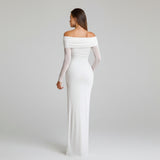 Рокля с ръкави "Off Shoulder" и намачкан ефект
