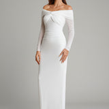 Рокля с ръкави "Off Shoulder" и намачкан ефект