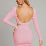 Bodycon рокля с изрязана талия и открит гръб