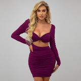 Bodycon рокля с изрязана талия и открит гръб