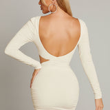 Bodycon рокля с изрязана талия и открит гръб