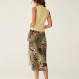 Yellow Round Neck Button Knit Vest