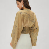 Yellow V Neck Floral Blouse